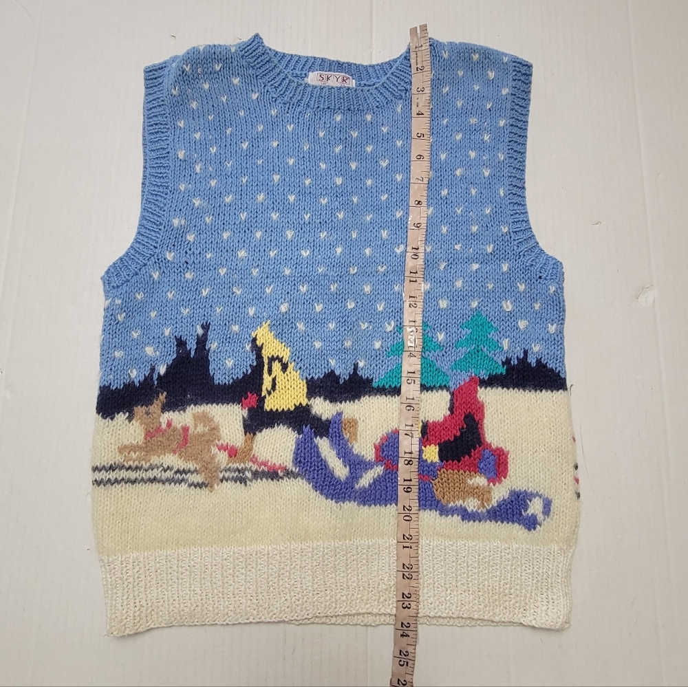 Rare VINTAGE 80s 90s Wool Blend Knit Ski Vest - Picture 10 of 11